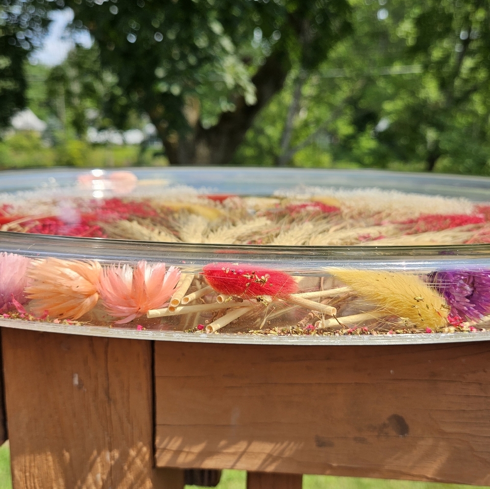 Boho Dried Flower Oval Plastic Tray 21" x 15" x 1" - Picture 5 of 7